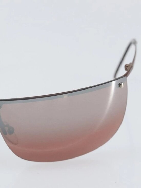 GUCCI Rimless Sunglasses plastic Brown Auth am10785